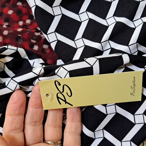 Per Seption Concept Black/White  Business Casual Blouse. Size Small NWT - Picture 9 of 9